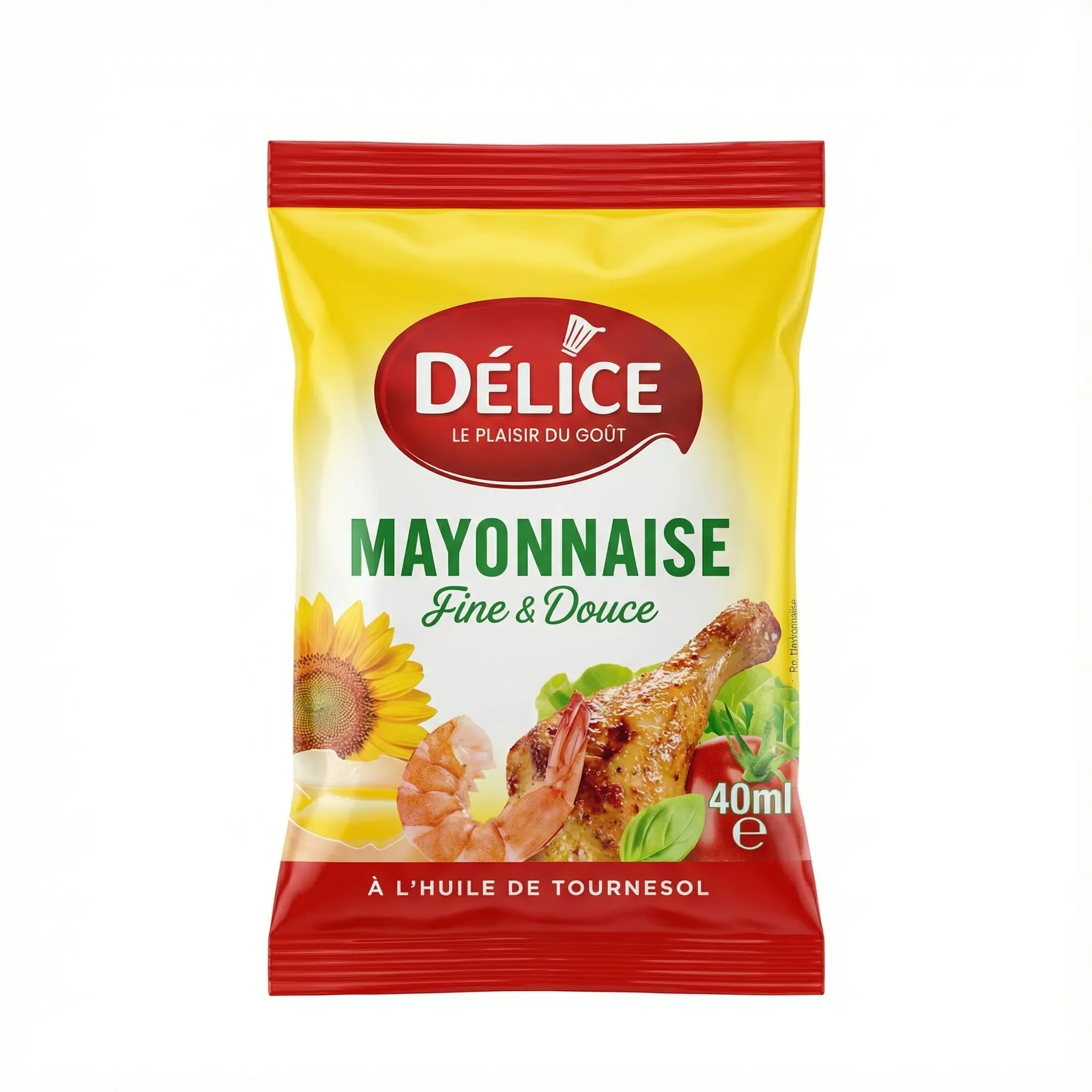 mayonnaise delice cameroun sachet 40g pratique jaune rouge